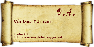 Vértes Adrián névjegykártya